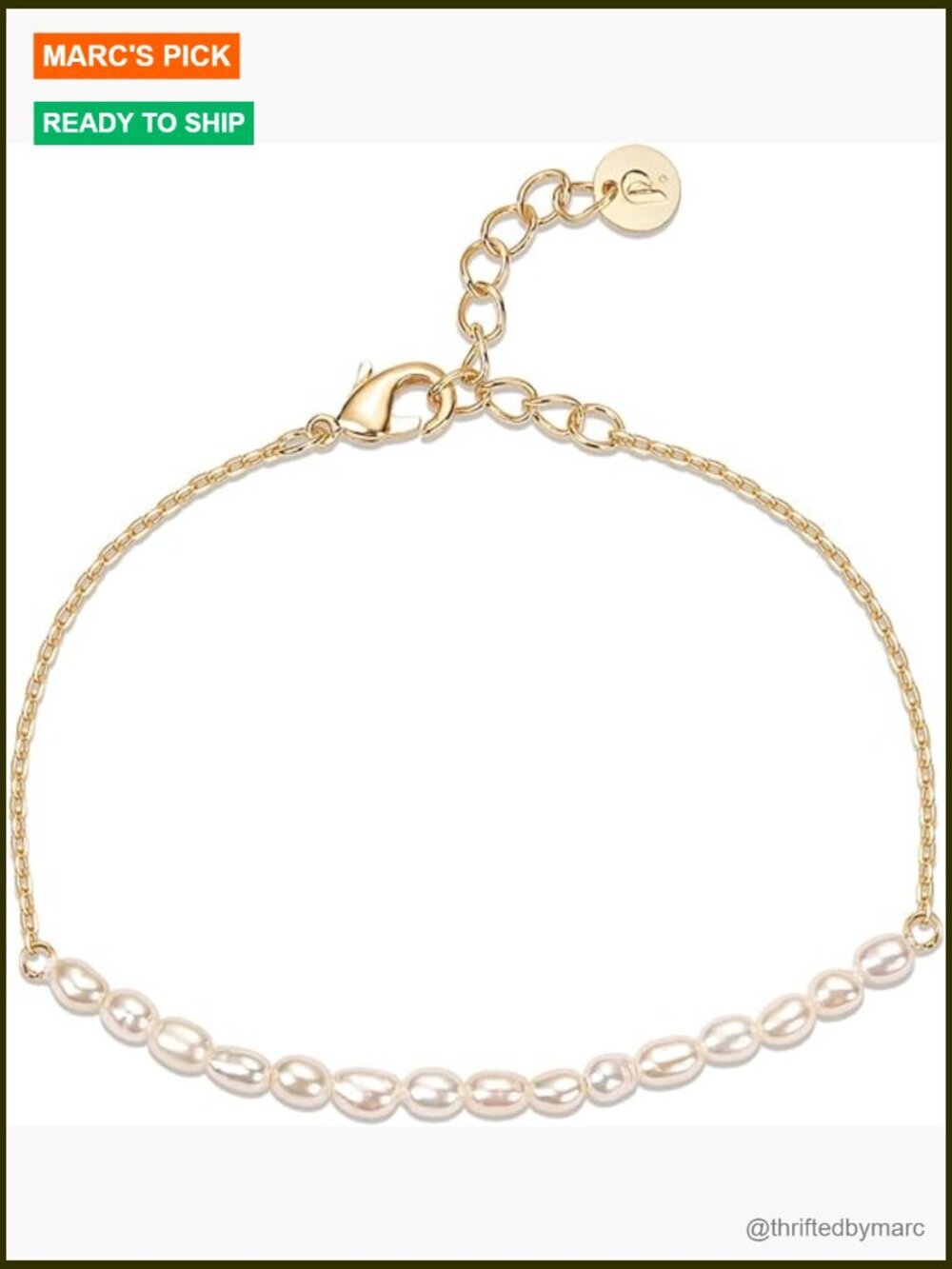 Dainty Freshwater Pearl Bracelet, Gold Plated Strand Bracelet, Stackable